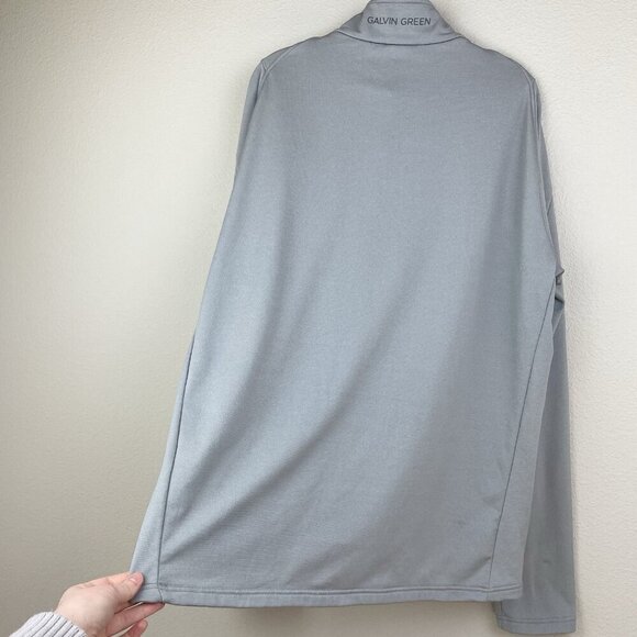 Galvin Green Men's XXL Insula Lite Grey Quarter Zip Long Sleeve Top Turtleneck - Picture 13 of 15